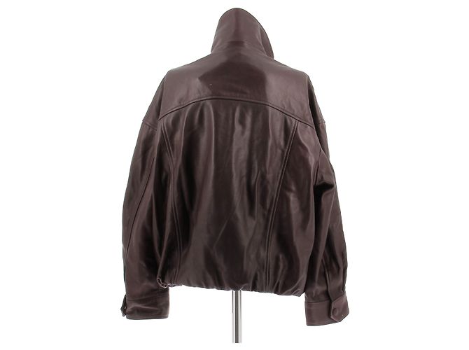 Autre Marque NOUR HAMMOUR Lederjacke Bordeaux Größe S - Ansicht 2