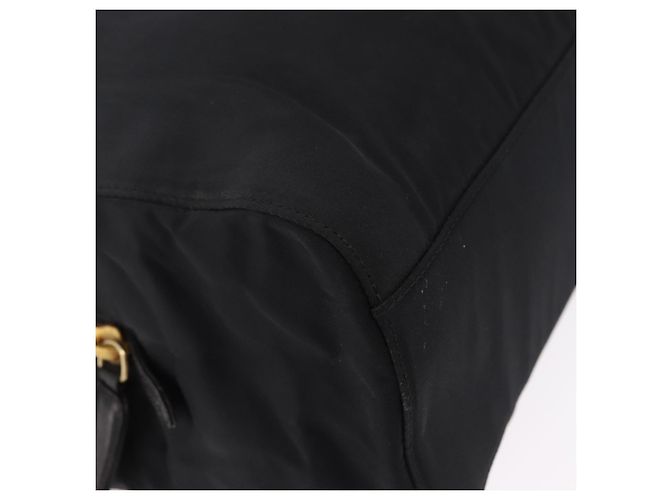 PRADA Chain Shoulder Bag Nylon Black Gold Tone - vista 9