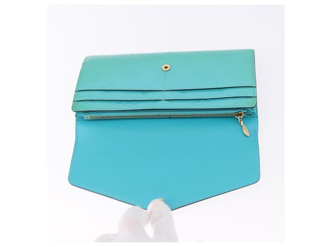 LOUIS VUITTON Monogram Vernis Portefeuille Sarah Wallet Blue M93219 - vista 18