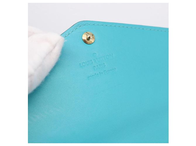 LOUIS VUITTON Monogram Vernis Portefeuille Sarah Wallet Blue M93219 - vista 8