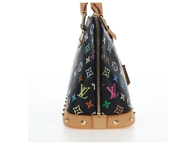 LOUIS VUITTON Monogram Multicolor Alma Hand Bag Black M92646 LV - vista 4