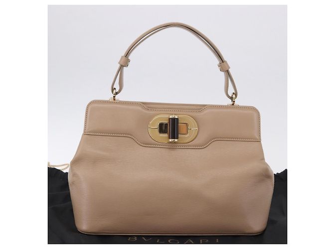 Bulgari BVLGARI Hand Bag Leather 2way Beige Gold Tone - vista 12