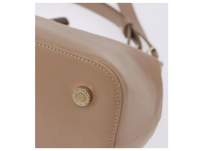 Bulgari BVLGARI Hand Bag Leather 2way Beige Gold Tone - vista 16