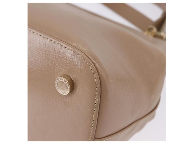 Bulgari BVLGARI Hand Bag Leather 2way Beige Gold Tone - vista 18