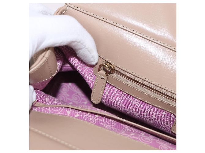 Bulgari BVLGARI Hand Bag Leather 2way Beige Gold Tone - vista 23