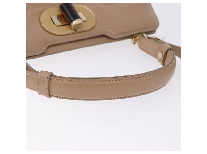 Bulgari BVLGARI Hand Bag Leather 2way Beige Gold Tone - vista 7