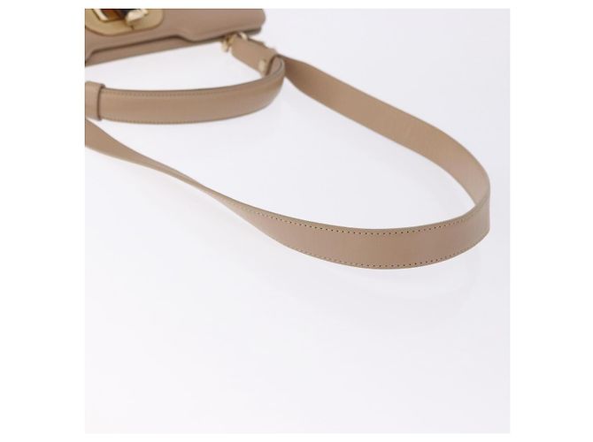 Bulgari BVLGARI Hand Bag Leather 2way Beige Gold Tone - vista 8