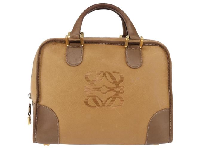 LOEWE Hand Bag Leather Beige Gold - vista 13