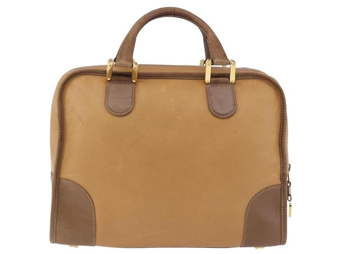 LOEWE Hand Bag Leather Beige Gold - vista 2