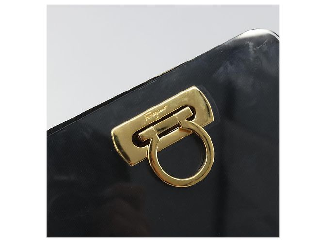Salvatore Ferragamo Gancini Chain Shoulder Bag plastic Clear Gold - vista 15