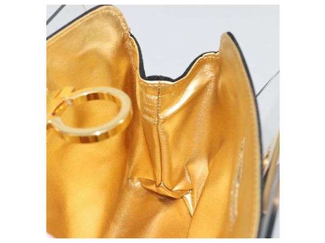 Salvatore Ferragamo Gancini Chain Shoulder Bag plastic Clear Gold - vista 18
