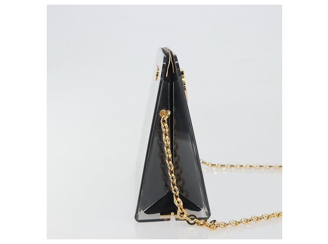 Salvatore Ferragamo Gancini Chain Shoulder Bag plastic Clear Gold - vista 5