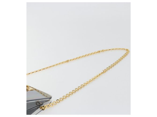 Salvatore Ferragamo Gancini Chain Shoulder Bag plastic Clear Gold - vista 8