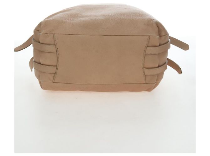 PRADA Tote Bag Leather Beige Gold Tone - vista 13