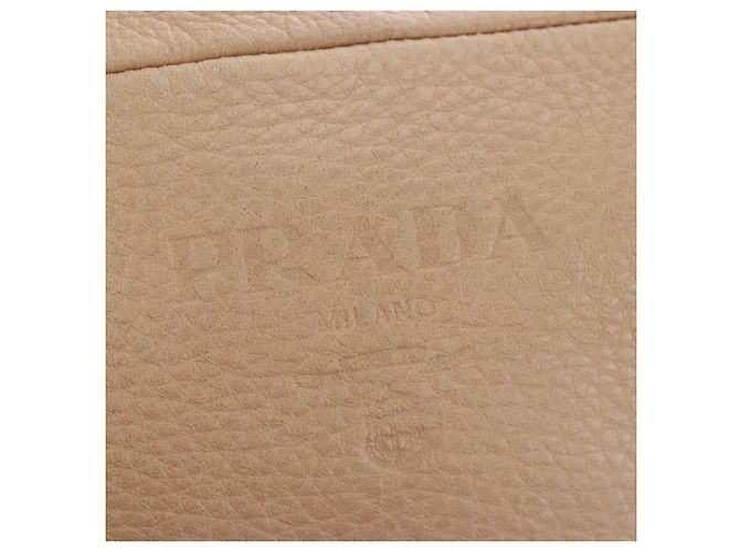 PRADA Tote Bag Leather Beige Gold Tone - vista 18