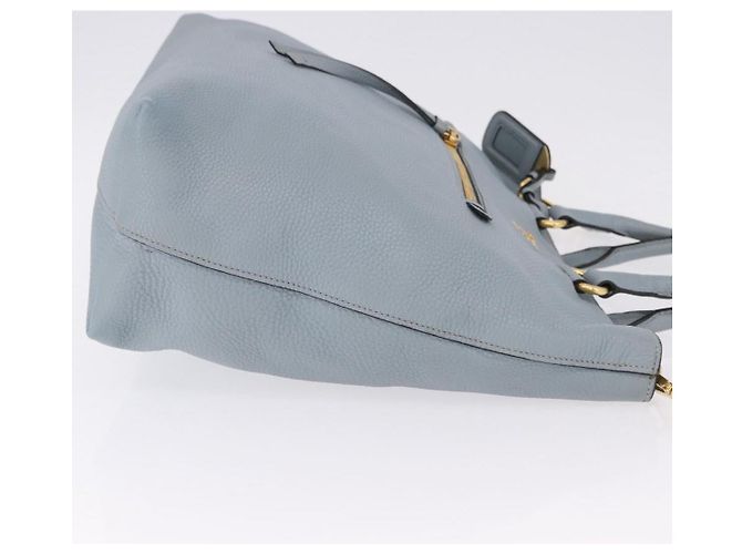 PRADA Tote Bag Leather 2way Light Blue Gold - vista 4