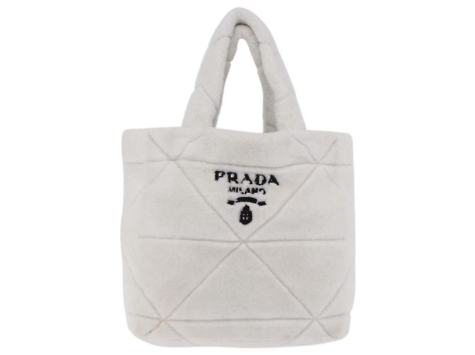 PRADA Tote Bag Fur White Silver - vista 2