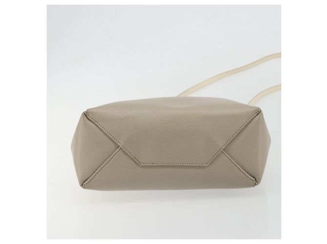 Céline CELINE Vertical Cabas Small Hand Bag Calf Skin 2way White Gray gold - vista 11