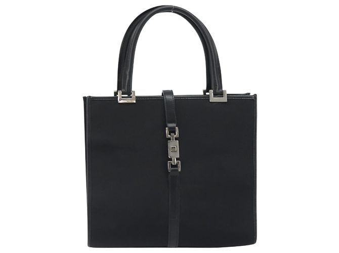 GUCCI Jackie Hand Bag Canvas Black Silver 002 1065 - vista 2