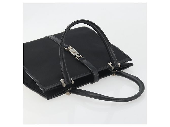 GUCCI Jackie Hand Bag Canvas Black Silver 002 1065 - vista 6