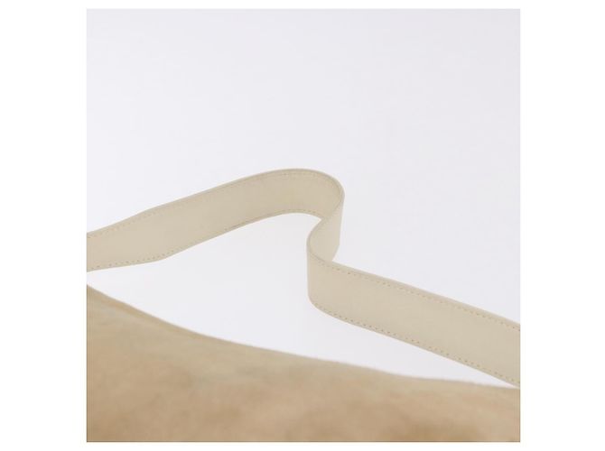LOEWE Anagram Shoulder Bag Suede Beige Gold Tone - vista 14