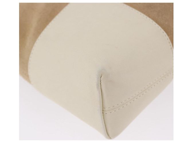 LOEWE Anagram Shoulder Bag Suede Beige Gold Tone - vista 16