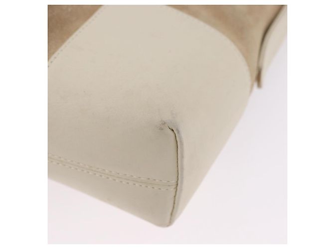 LOEWE Anagram Shoulder Bag Suede Beige Gold Tone - vista 17