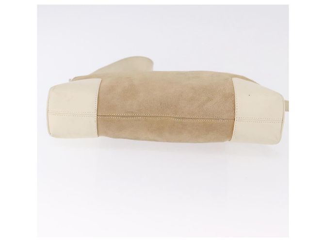 LOEWE Anagram Shoulder Bag Suede Beige Gold Tone - vista 5