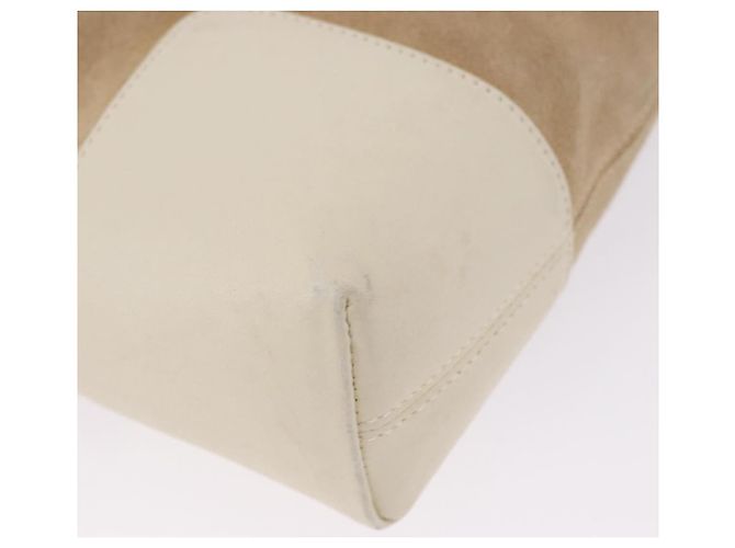 LOEWE Anagram Shoulder Bag Suede Beige Gold Tone - vista 8