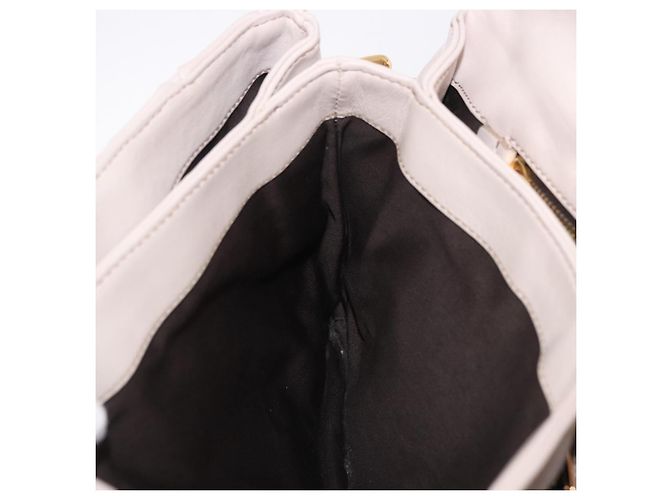 Miu Miu Chain Shoulder Bag Leather Beige Gold Tone - vista 21