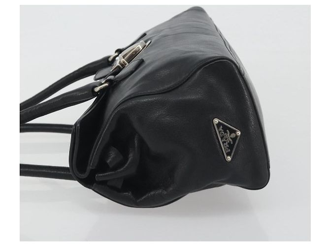 PRADA Schultertasche Leder Schwarz Silber - Ansicht 5