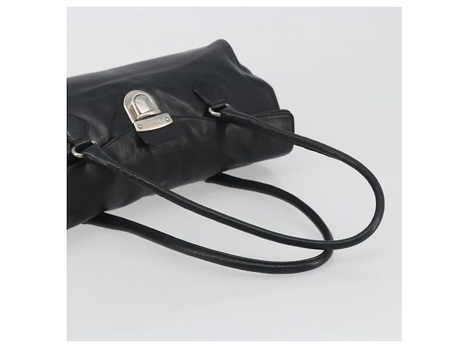 PRADA Schultertasche Leder Schwarz Silber - Ansicht 7