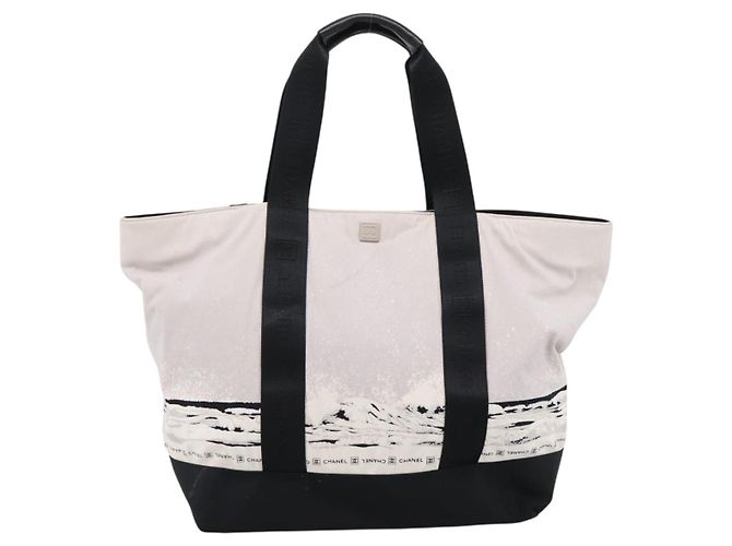 CHANEL Sports High Summer Hand Bag Nylon Black Silver CC - vista 3