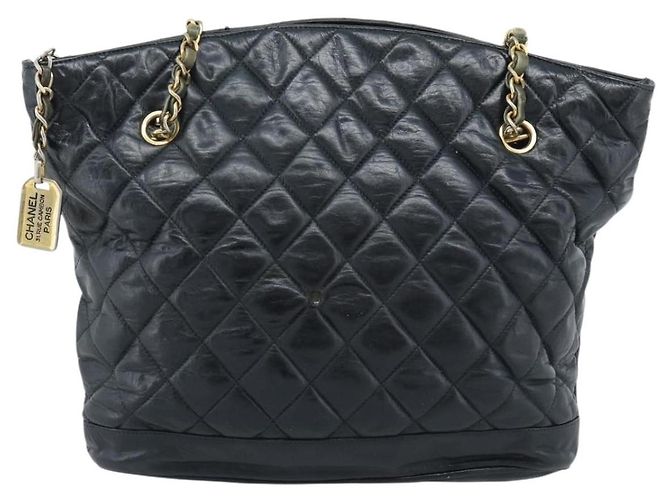CHANEL Matelasse Chain Shoulder Bag Lamb Skin Black Gold CC - vista 2