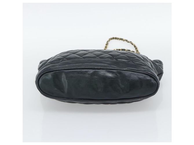 CHANEL Matelasse Chain Shoulder Bag Lamb Skin Black Gold CC - vista 9