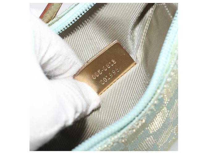 GUCCI GG Canvas Shoulder Bag Light Blue Gold 005 0813 - vista 20