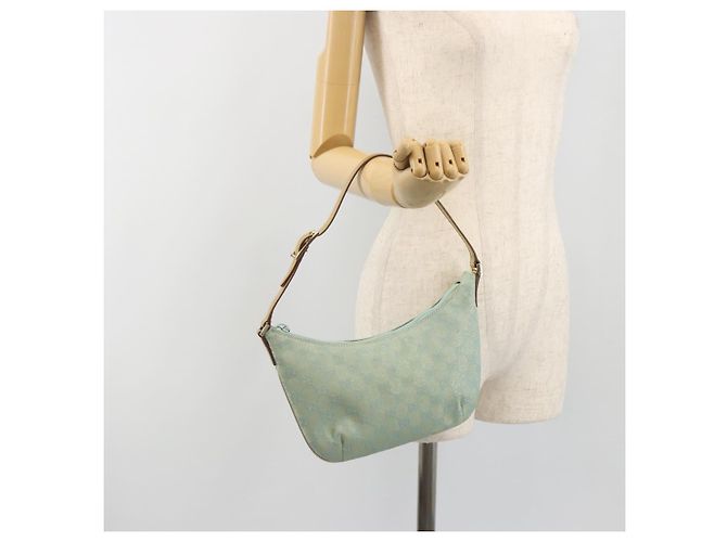 GUCCI GG Canvas Shoulder Bag Light Blue Gold 005 0813 - vista 21