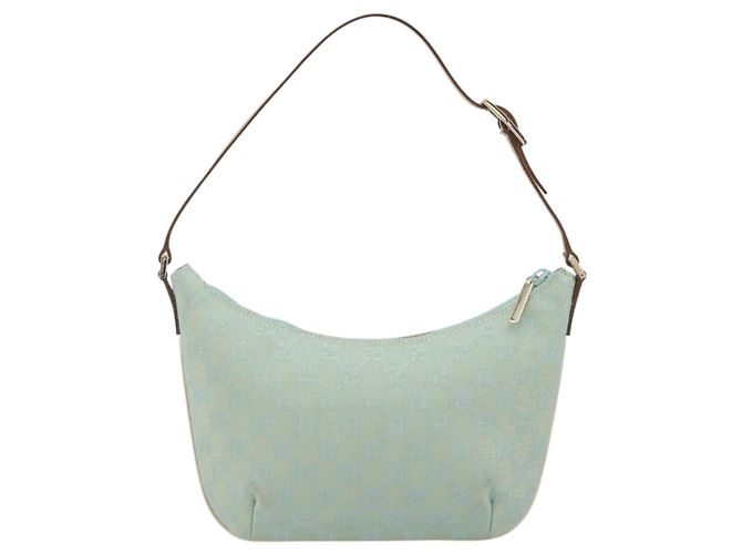 GUCCI GG Canvas Shoulder Bag Light Blue Gold 005 0813 - vista 3