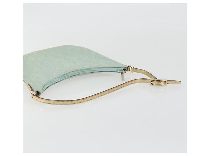 GUCCI GG Canvas Shoulder Bag Light Blue Gold 005 0813 - vista 7