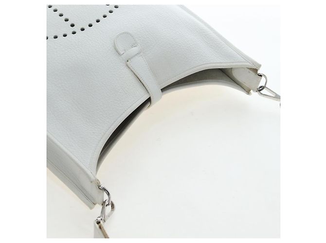 Hermès HERMES Evelyn 1GM Shoulder Bag Leather White Silver - vista 7