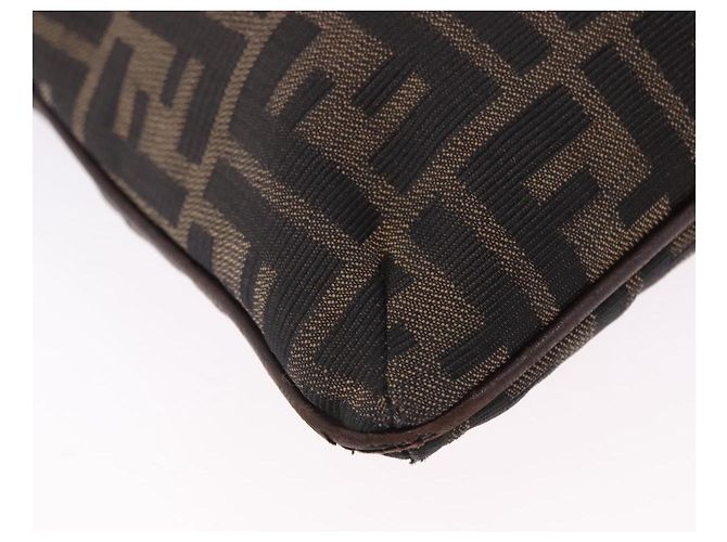 FENDI Zucca Canvas Shoulder Bag Brown Black - vista 11