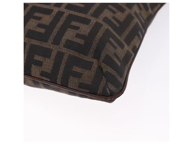 FENDI Zucca Canvas Shoulder Bag Brown Black - vista 14