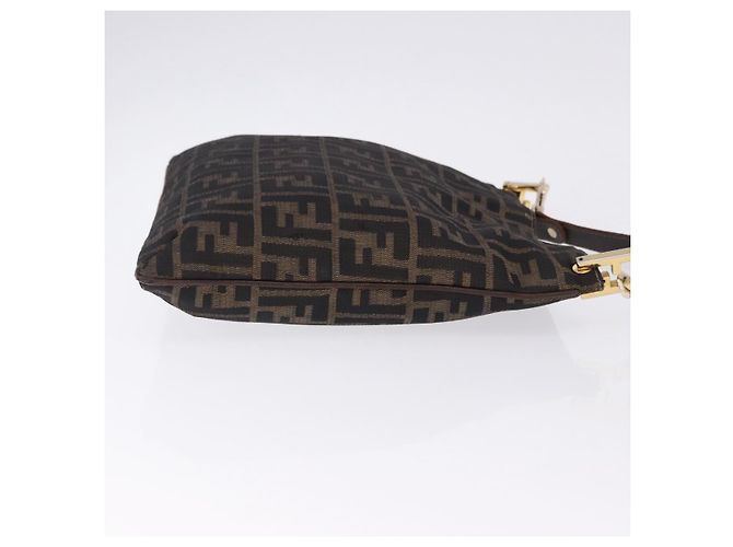 FENDI Zucca Canvas Shoulder Bag Brown Black - vista 4