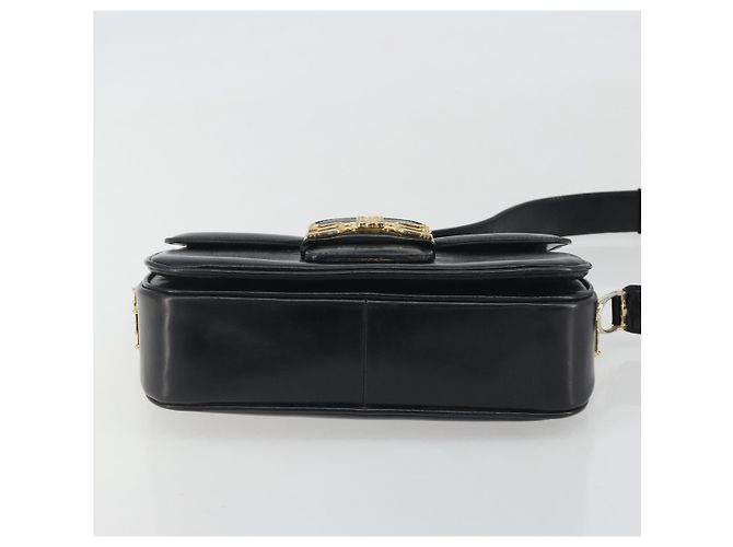 Céline CELINE Bolsa de ombro em couro preto e dourado - vista 9