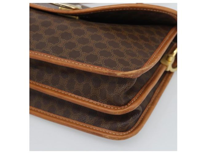 Céline CELINE Macadam Shoulder Bag PVC Leather Brown Gold Tone - vista 10