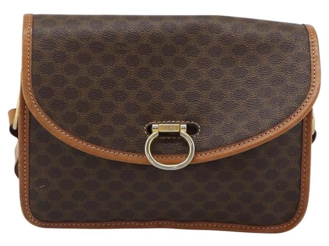 Céline CELINE Macadam Shoulder Bag PVC Leather Brown Gold Tone - vista 2