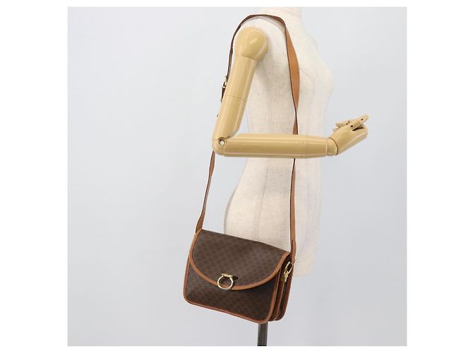 Céline CELINE Macadam Shoulder Bag PVC Leather Brown Gold Tone - vista 24