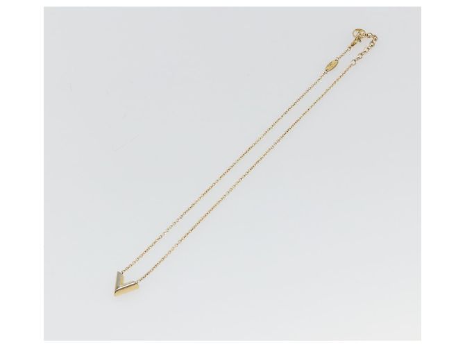 LOUIS VUITTON Essential V Necklace Metal Gold M61083 LV - vista 2
