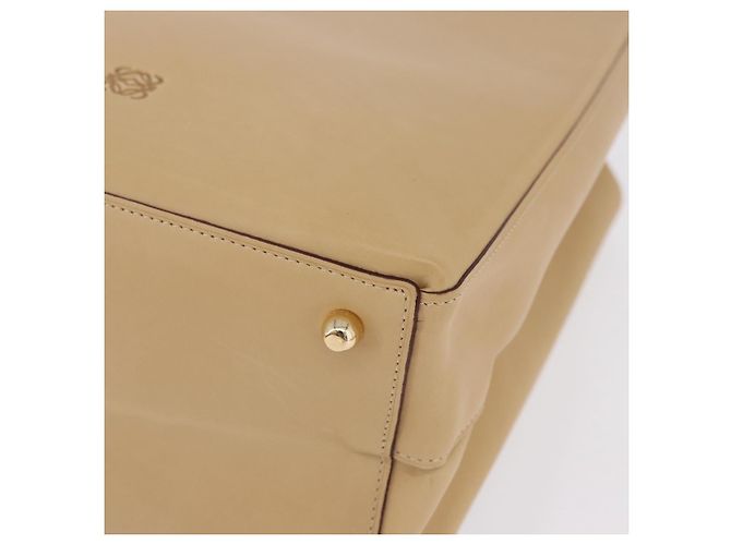 LOEWE Hand Bag Leather Beige Gold - vista 14
