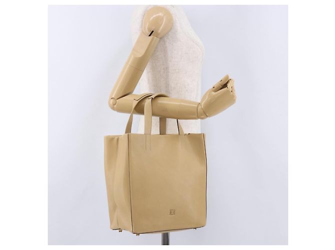 LOEWE Hand Bag Leather Beige Gold - vista 21